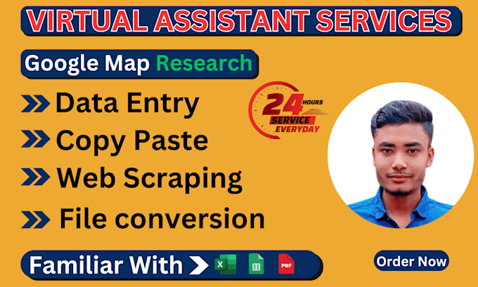 Gig Preview - Do data entry, web research, copy paste, file conversion