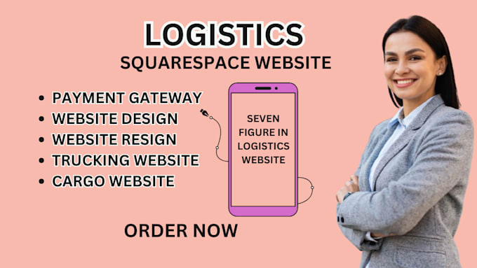 Gig Preview - Create a custom logistics website on squarespace, landing page