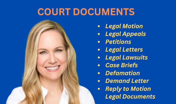 Gig Preview - Prepare legal document, lawsuits, nda, complaint,motions