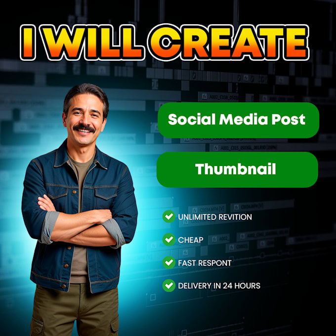 Bestseller - do create social media design and thumbnail design with unlimited revition