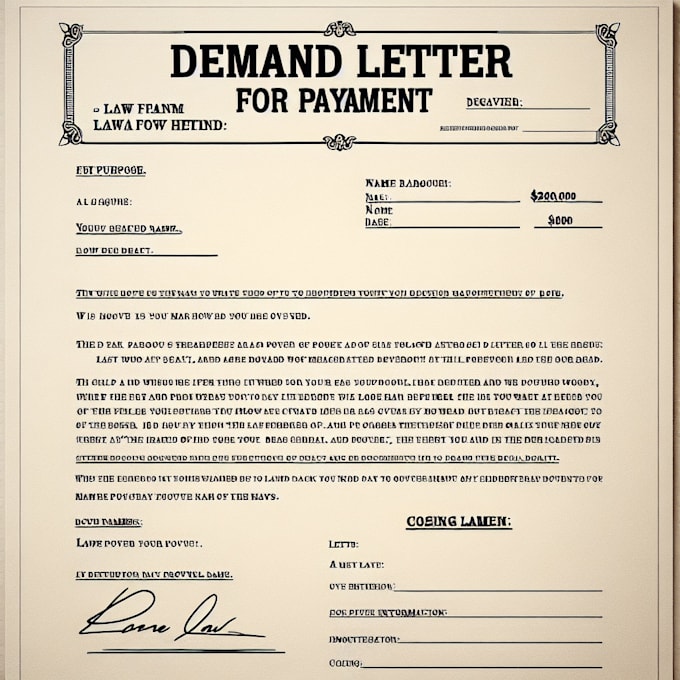 Gig Preview - Draft a demand letter from a US law office