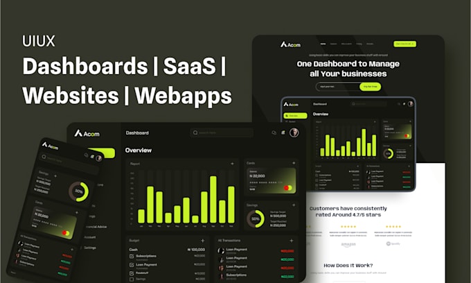 Gig Preview - Do saas website, nft, crm, dashboard, and web app uiux design