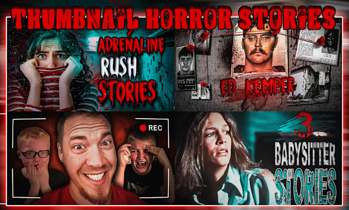 Gig Preview - Make youtube thumbnails horror, stories, true crime