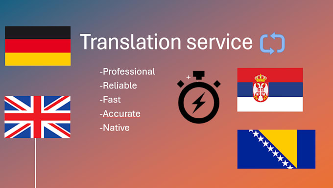 Gig Preview - Provide professional translations in english, german, serbian, and bosnian