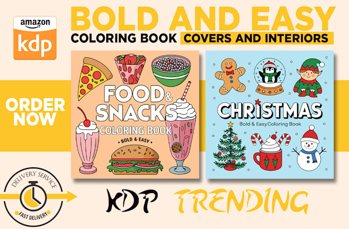 Gig Preview - Design bold and easy coloring book cover for amazon KDP