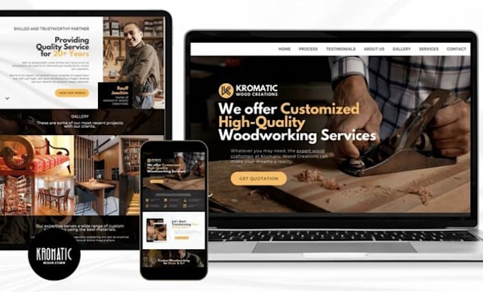 Gig Preview - Design carpentry website furniture website carpentry leads woodworking website