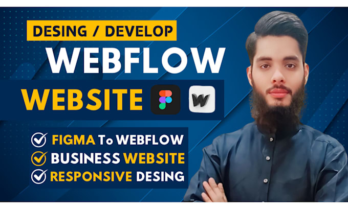 Gig Preview - Develop webflow website, figma to webflow, redesing webflow expert