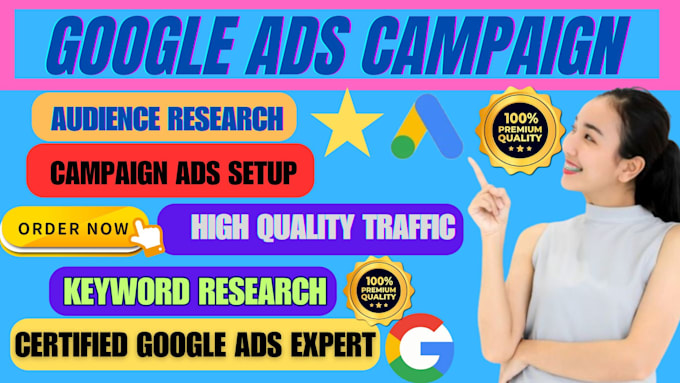 Gig Preview - Setup and manage google ads adwords PPC campaign, search, shopping ads