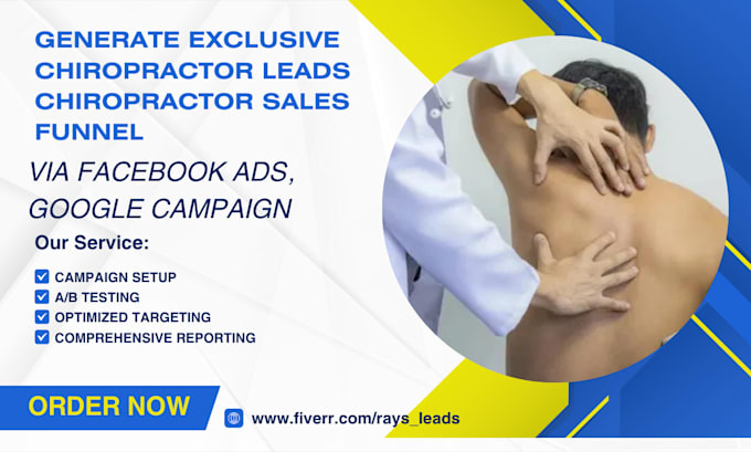 Bestseller - generate exclusive chiropractor lead, health specialist lead via facebook ads