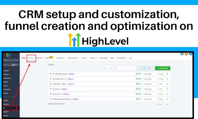 Gig Preview - Do CRM setup and customization, funnel creation and optimization on gohighlevel