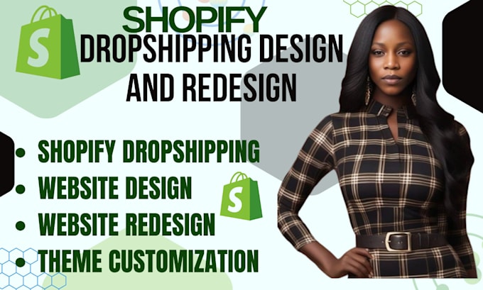 Gig Preview - Design  a responsive shopify dropshipping website shopify website redesign SEO