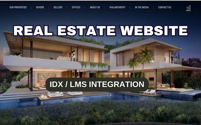 Gig Preview - Build real estate website design realtor broker wix integrate idx mls wordpress