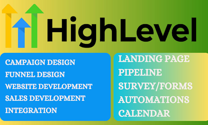 Gig Preview - Set up go high level sales funnel, landing page , gohighlevel automation