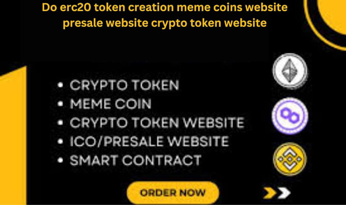 Gig Preview - Do erc20 token creation meme coins website presale website crypto token website