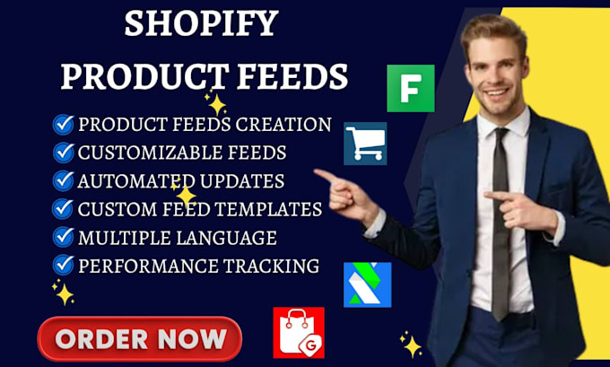 Gig Preview - Setup shopify product feeds feedyio wixpa flexify simprosys feedhub multifeed