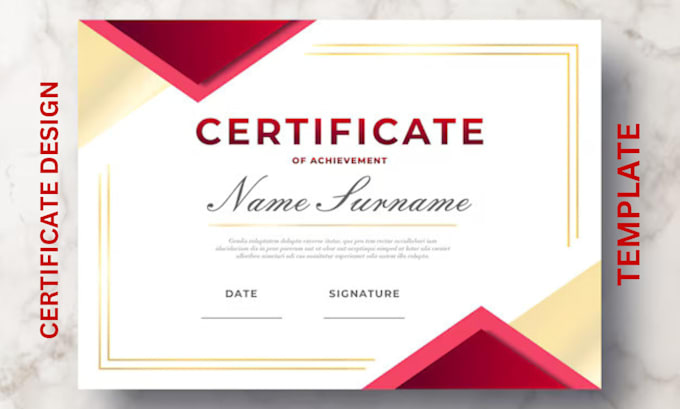 Gig Preview - Do certificate design, diploma certificate, custom certificate template design