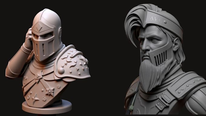 Gig Preview - Sculpt 3d aaa character, 3d knight, 3d headsculpt, action figure for 3d printing