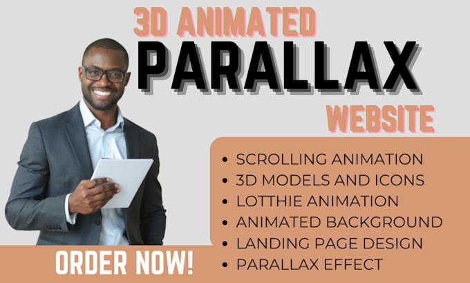 Gig Preview - Do a parallax website on webflow and wordpress, 3d animation figma to wordpress