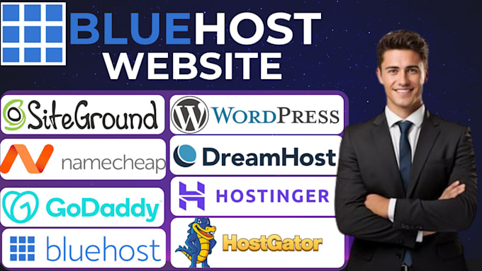 Gig Preview - Create bluehost hostinger godaddy hostgator wix squarespace namecheap siteground