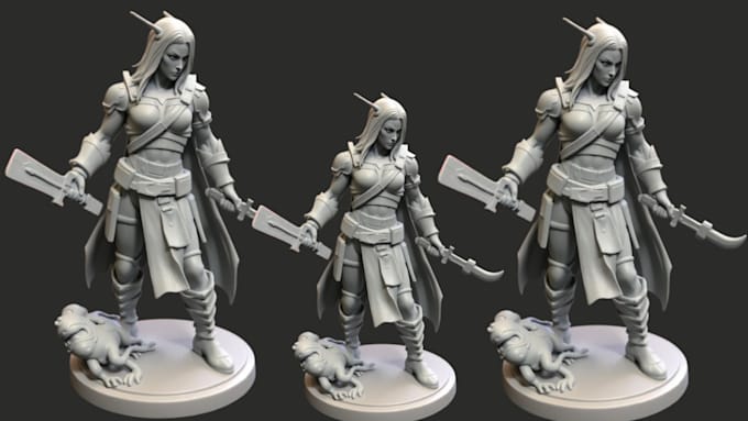 Gig Preview - Sculpt 3d model, 3d miniature, aaa character, dnd, action figure for game assets