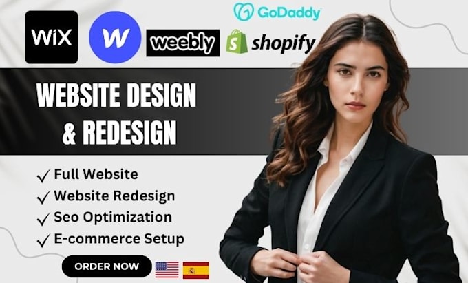 Gig Preview - Clone design redesign and fix wix website webflow weebly shopify godaddy website