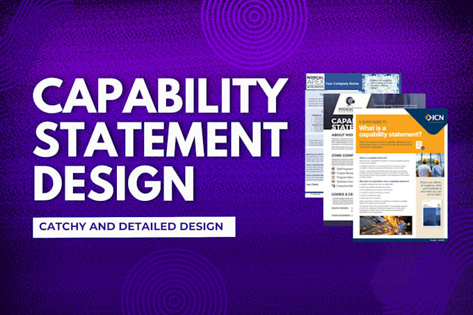 Gig Preview - Design federal government capability statement for business info sam gov rfp