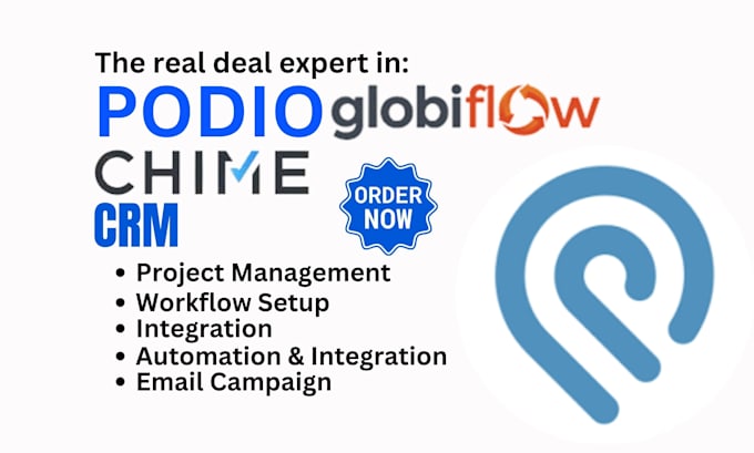 Gig Preview - Setup podio real estate chime reireply automation workflows follow up boss crm