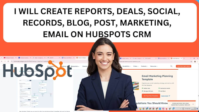 Gig Preview - Create blog, forms, automations, workflow, emails, tasks, on your hubspot crm