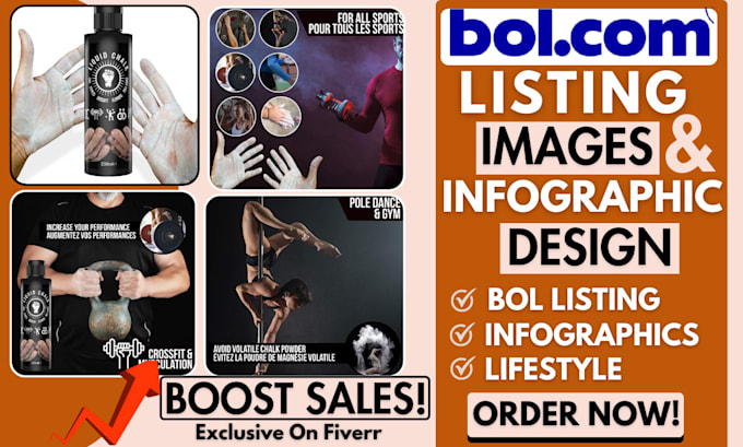 Gig Preview - Create images for bol com listing, ebay infographic, bol product listing images