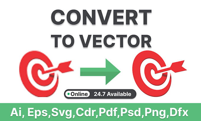 Gig Preview - Vector tracing , convert logo to vector, vectorize image ai, eps, pdf, svg