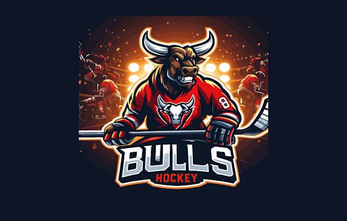 Gig Preview - Make a bulls hockey esport mascot logo with original concept