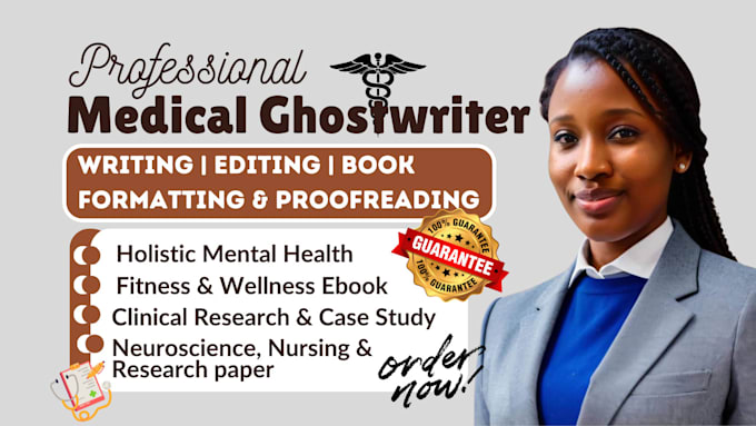 Gig Preview - Write or line edit mental health, medical manuscript, wellness and fitness ebook