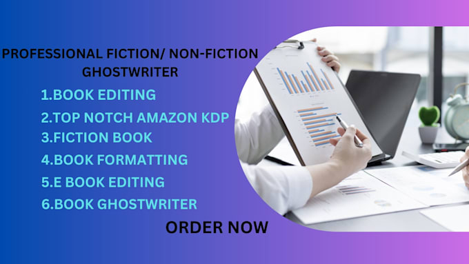 Gig Preview - Do amazon kdp book publishing book formatting book editing as ebook ghostwriter