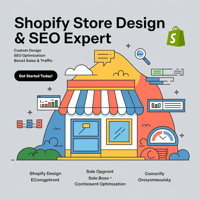 Gig Preview - Design, redesign, boost, do SEO for shopify store, dropshipping, ecommerce store