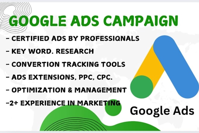 Gig Preview - Setup and manage your google ads , adwords ppc optimized campaigns