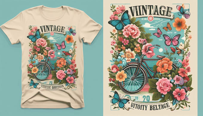 Gig Preview - Make vintage retro style t shirt design for you