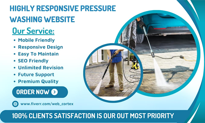 Bestseller - design pressure washing website, gutter landing page, power washing website