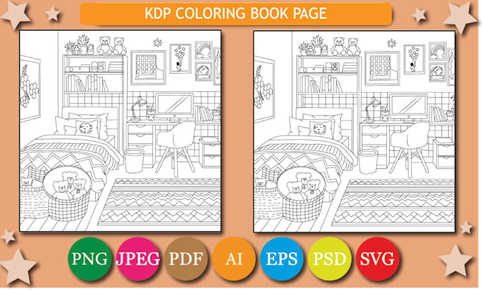 Gig Preview - Draw custom adult coloring books for amazon KDP