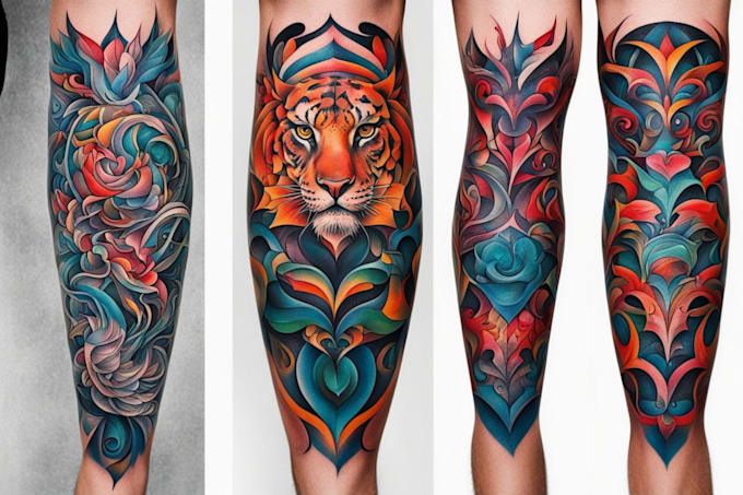 Gig Preview - Create a tattoo design for leg sleeve