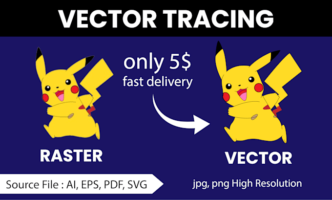 Bestseller - do vector trace or convert jpg to vector