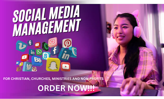 Gig Preview - Be your christmas christian, non profit social media manager and content creator