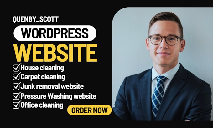 Gig Preview - Design wordpress office cleaning website carpet cleaning, junk removal website