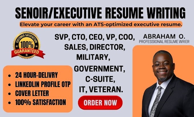 Gig Preview - Write senior executive tech resume IT director CEO media sales executive resume