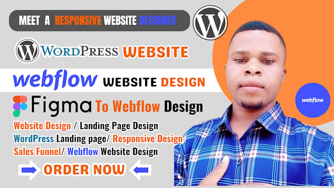 Gig Preview - Build wordpress website, landing page, webflow website, figma to webflow design