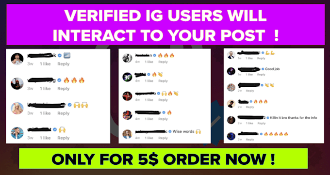 Gig Preview - Bring verified influencers to interact with your posts