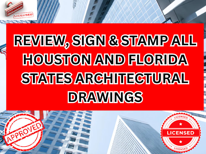 Gig Preview - Architectural stamp, pe stamp, mep stamp, sign and seal for USA city permit