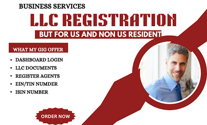 Gig Preview - Register llc in the US for non US residents including business registration, ein