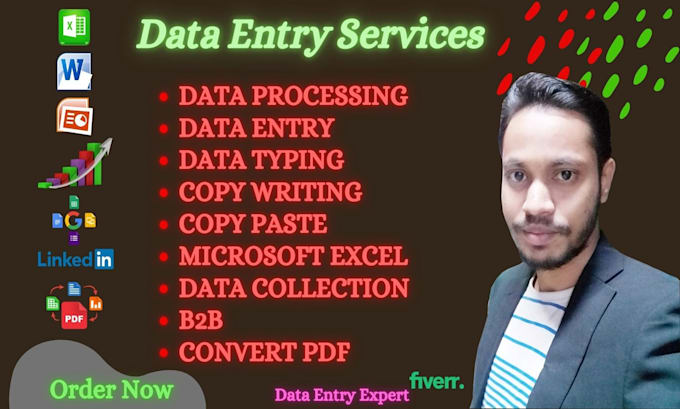 Gig Preview - Do data entry, data typing, copy paste, copy writing, data collection, b2b