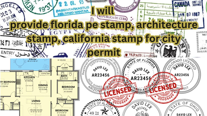 Gig Preview - Do architecture pe and mep stamp florida city permit and floor plans