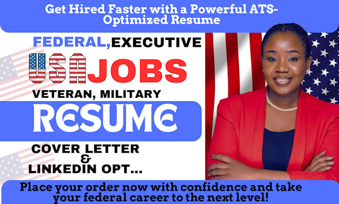 Gig Preview - Write ats professional federal resume and ksa response for USA jobs